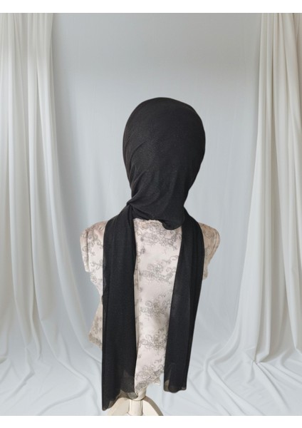Siyah Simli Kumaş Boncuk Işlemeli Hazır Duvak Hazır Şal Hazır Türban modelleri