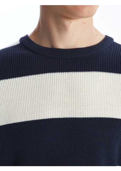 Yeni Sezon Bisiklet Yaka Uzun Kollu Renk Bloklu Erkek Triko Kazak modelleri