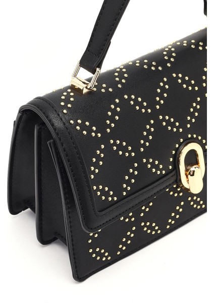 Kadın Siyah Taşlı Uzun Askılı Kol Çantası 25ABD264618