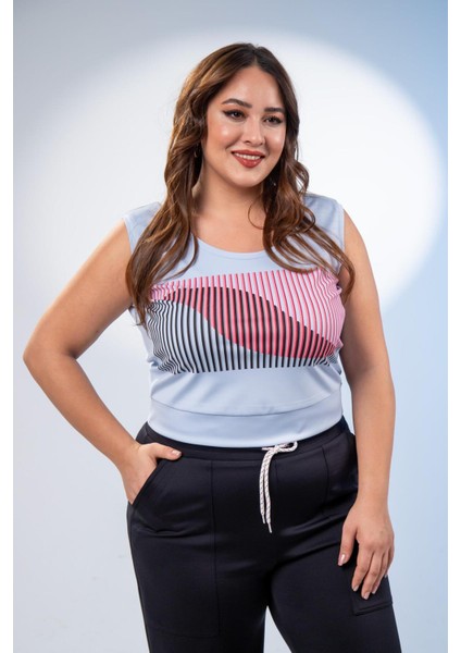 Kadın 12224141 Baskılı Atlet Mavi fiyatları