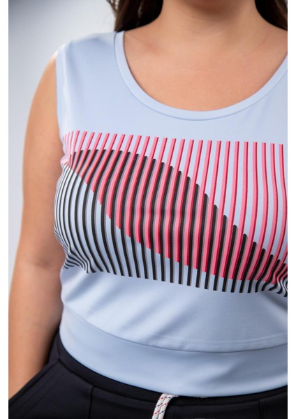 Kadın 12224141 Baskılı Atlet Mavi modelleri