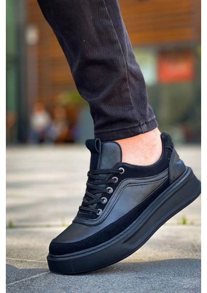 Lvsqvr KB-006 Kuback Siyah Cilt Siyah Yüksek Taban Bağcıklı Günlük Erkek Ayakkabı (Numara: 44) fırsatları