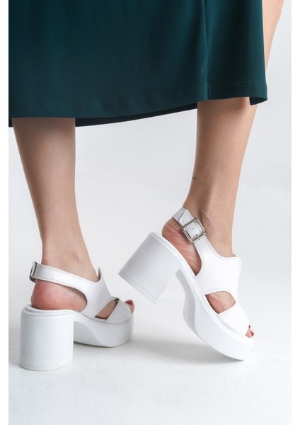 Yüksek Yandan Tokalı Üstü Kapalı Önü Açık Cilt Yazlık Kadın Dolgu Taban Sandalet Ayakkabı fırsatları