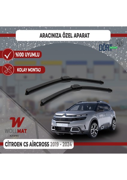 Citroen C5 Aircross Silecek 2019 2024 Silecek Takımı Araca Özel