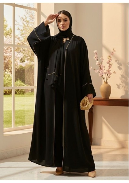 Kadın Sarı Biyeli Abaya