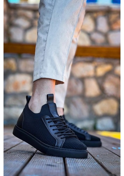 Lvsqvr KB-112 Kuback Siyah Siyah Tabantriko Bağcıklı Günlük Erkek Ayakkabı (Numara: 43)