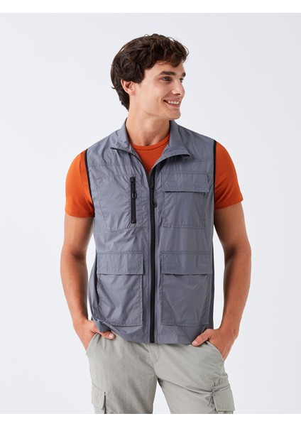 Yeni Sezon Standart Kalıp Dik Yaka Erkek Avcı Yeleği