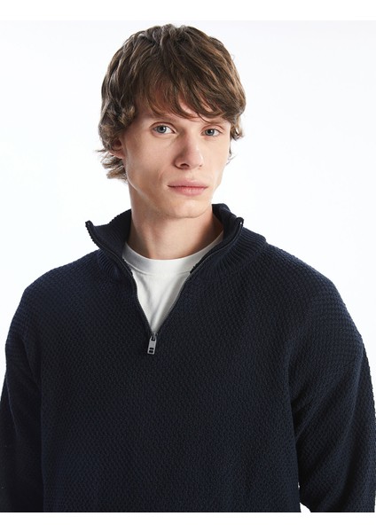 Yeni Sezon Dik Yaka Uzun Kollu Erkek Triko Kazak