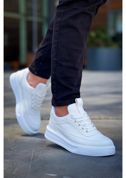 Lvsqvr KB-006 Kuback Beyaz Cilt Yüksek Taban Bağcıklı Günlük Erkek Ayakkabı (Numara: 43) fırsatları