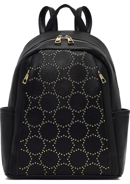 Kadın Siyah Desenli Sırt Çantası 25ABD265418