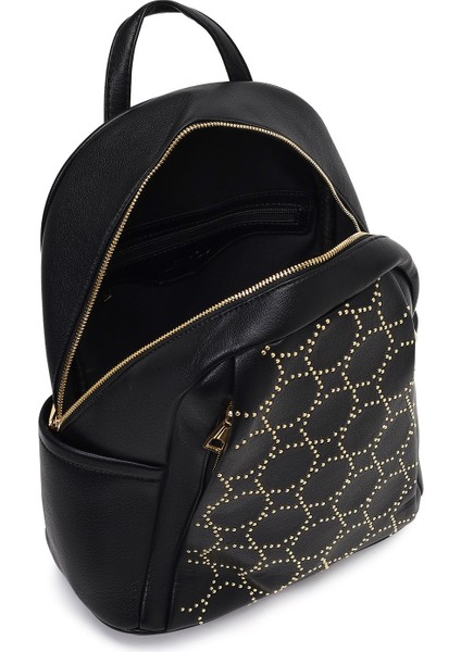 Kadın Siyah Desenli Sırt Çantası 25ABD265418