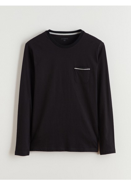 Yeni Sezon Bisiklet Yaka Baskılı Erkek Pijama Üst