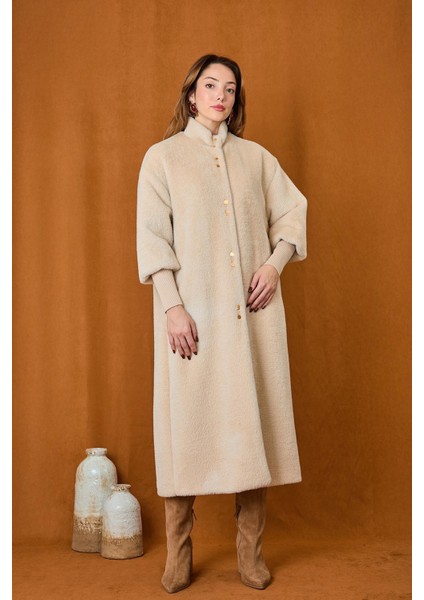 Kadın Çift Sıra Çıtçıtlı Kolları Kaşkorseli Kaban 15230 fırsatları