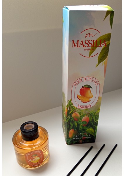 Mango Çubuklu Massılıa Oda Kokusu 100 ml Mango Aromalı Siyah Çubuklarla Kalıcı Etki