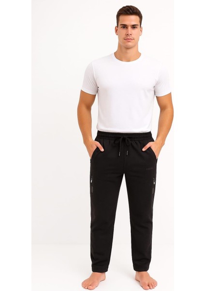 Erkek Cepleri Fermuarlı 2280 Alt Eşofman Siyah