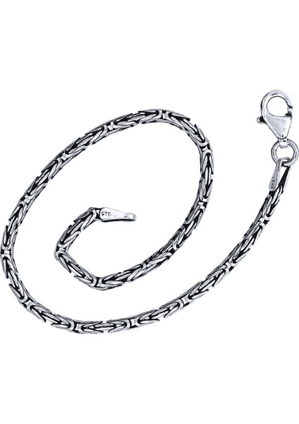 925 Ayar Gümüş Yuvarlak Kral Bileklik 2,5 mm