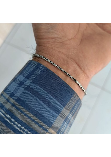 925 Ayar Gümüş Yuvarlak Kral Bileklik 2,5 mm modelleri