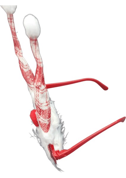 Yılbaşı Gözlüğü Noel Baba Şekilli Kırmızı Beyaz Renkli Sevimli Peluş Unisex Yeni Yıl Gözlük fiyatları