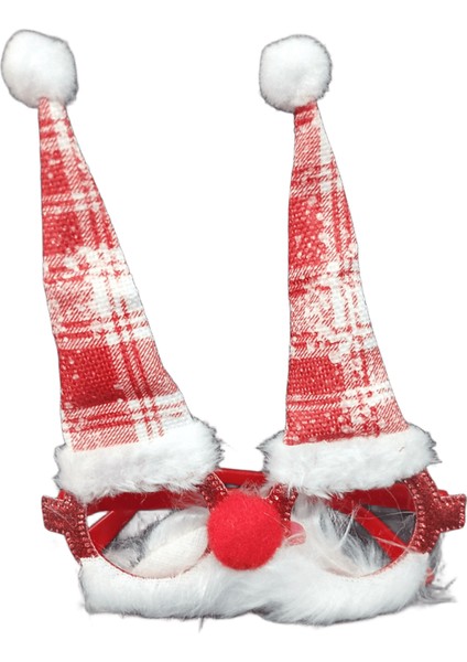 Yılbaşı Gözlüğü Noel Baba Şekilli Kırmızı Beyaz Renkli Sevimli Peluş Unisex Yeni Yıl Gözlük indirimleri