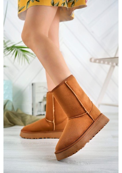 Kadın Lüx Süet Içi Kürklü Kışlık Kalın Taban Konforlu Bot modelleri