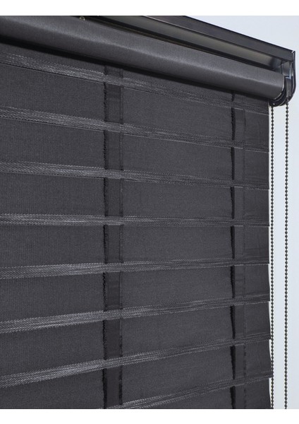 Picasso Shadow Silüet Kumaş Jaluzi Store Perde, Alüminyum Kasalı Yüksek Kaliteli - Siyah 2111XSHADOW
