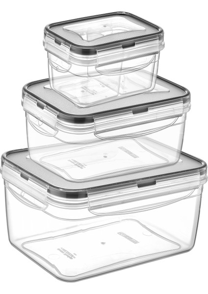 Fresh Box Dikdörtgen 4'lu Set Şeffaf Saklama Kabi