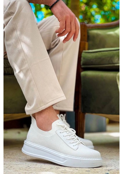 Lvsqvr KB-116 Kuback Beyaz Bağcıklı Triko Günlük Erkek Ayakkabı (Numara: 40) fırsatları