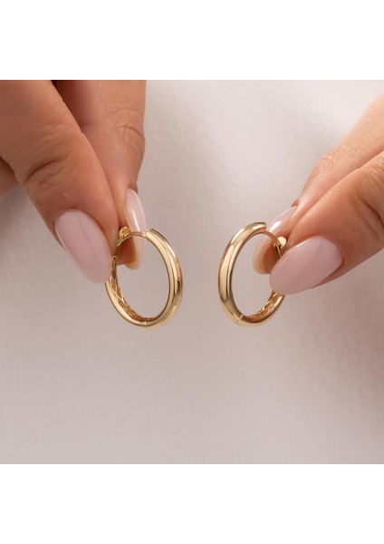 Halka 14 Ayar Altın Küpe