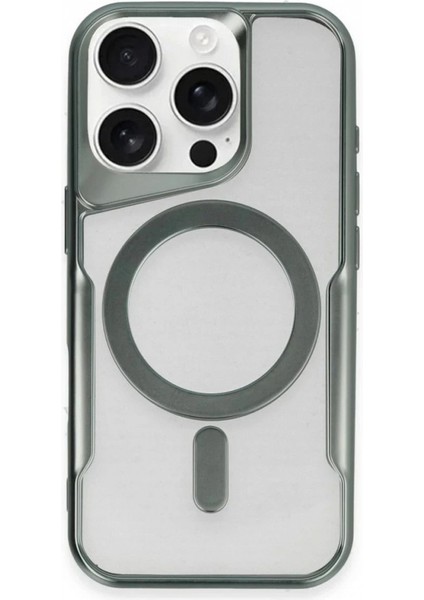 Ieg iPhone 14 Pro Max Kılıf Boyi Magsafe Silikon Kapak - Yeşil