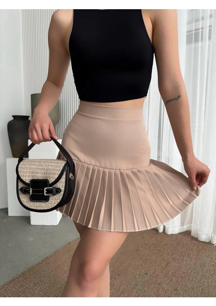 Lvsqvr Altı Pliseli Mini Etek Bej (Beden: S) fiyatları