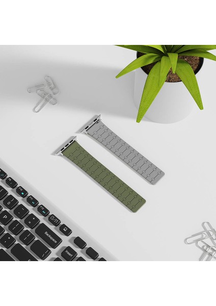Apple Watch 38MM Mıknatıs Ayarlı Çizgi Desenli Silikon Kordon fiyatları