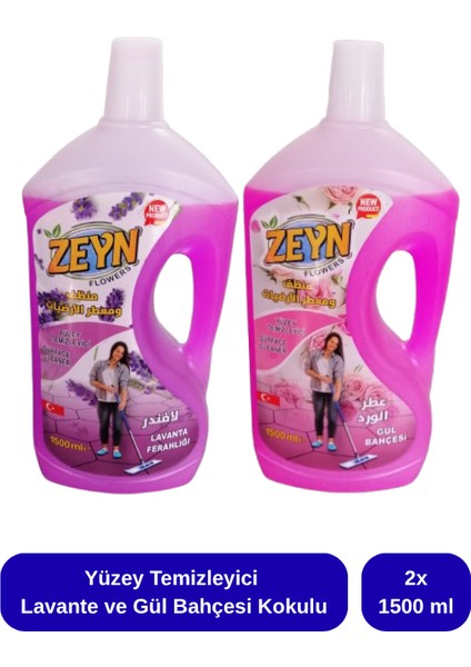 Yüzey Temizleyici Lavanta ve Gül Bahçesi Kokulu 1500 ml x 2 Adet