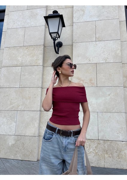 Lvsqvr Madonna Yaka Sıfır Kol Bluz Bordo (Beden: M) fiyatları