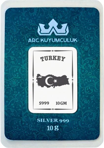 999 Ayar Gümüş ile Üretilmiş Türkiye Haritası Temalı Hediyelik 10 Gram 999 Ayar Gümüş KÜLÇESI-676