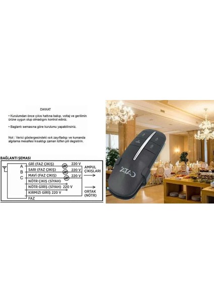 Cata Ct 9115 3X1000 3lü Aydınlatma Kumandası modelleri