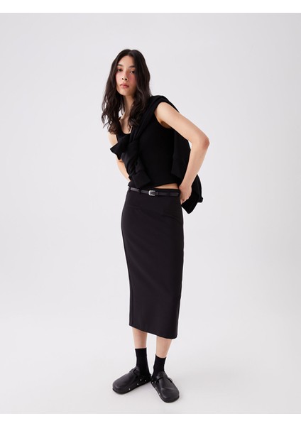 Yeni Sezon Kadın Standart Fit Düz Etek