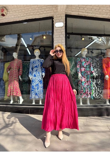 Lvsqvr Kraş Etek Fuşya (Beden: L)