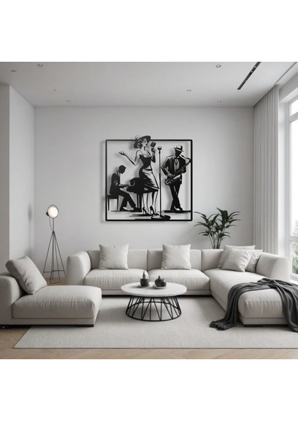 Metal Duvar Dekoru – Caz Müzik Grubu Tasarımı Modern Minimalist Ev Ofis Salon Duvar Aksesuarı fiyatları