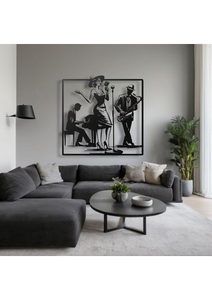 Metal Duvar Dekoru – Caz Müzik Grubu Tasarımı Modern Minimalist Ev Ofis Salon Duvar Aksesuarı modelleri