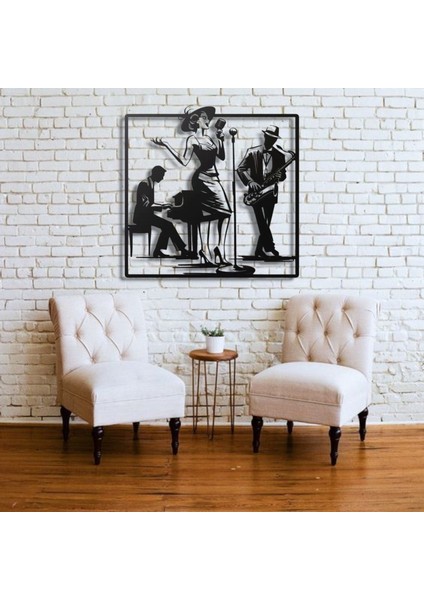 Metal Duvar Dekoru – Caz Müzik Grubu Tasarımı Modern Minimalist Ev Ofis Salon Duvar Aksesuarı indirimleri