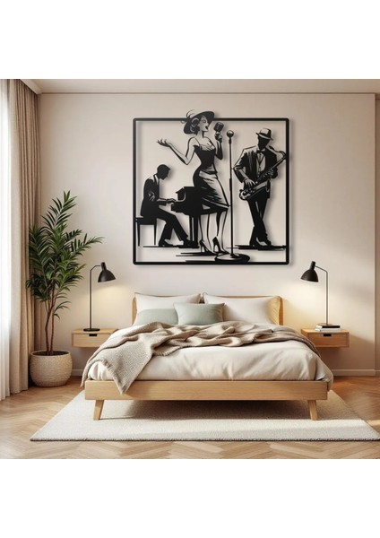 Metal Duvar Dekoru – Caz Müzik Grubu Tasarımı Modern Minimalist Ev Ofis Salon Duvar Aksesuarı