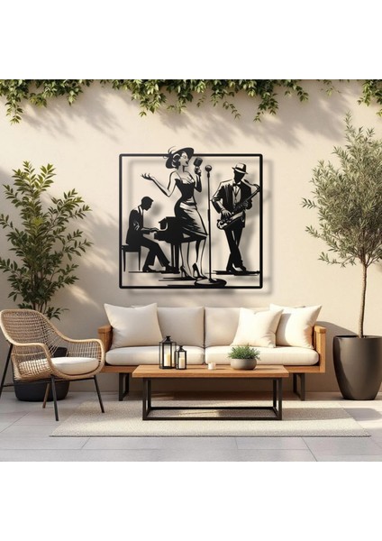 Metal Duvar Dekoru – Caz Müzik Grubu Tasarımı Modern Minimalist Ev Ofis Salon Duvar Aksesuarı