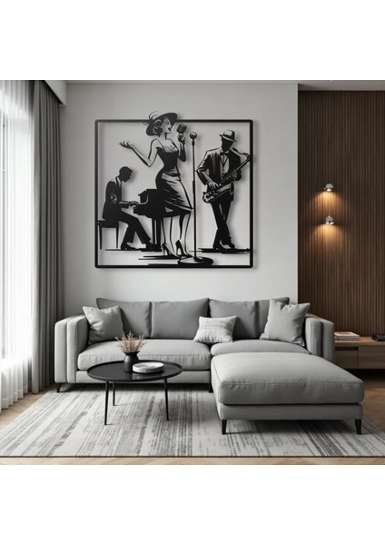 Metal Duvar Dekoru – Caz Müzik Grubu Tasarımı Modern Minimalist Ev Ofis Salon Duvar Aksesuarı