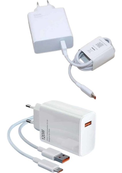 120 Watt Turbo Hızlı Şarj Aleti Seti Hızlı Şarj Adaptörü Beyaz indirimleri