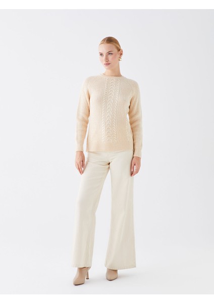 Yeni Sezon Bisiklet Yaka Kendinden Desenli Uzun Kollu Kadın Triko Kazak fiyatları