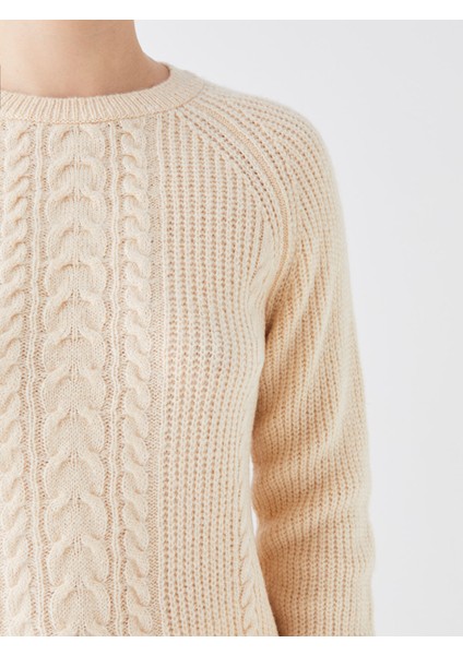 Yeni Sezon Bisiklet Yaka Kendinden Desenli Uzun Kollu Kadın Triko Kazak fırsatları