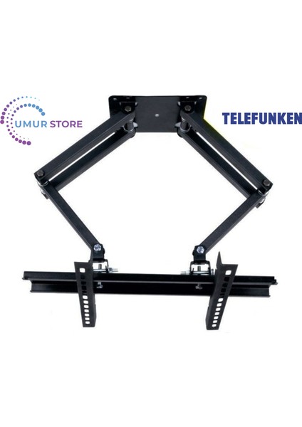 Telefunken 43TF6520A-RB 43” Full HD Smart Wifi BT 32”- 55” inç / 82-140 Ekran Lcd Led Tv Çift Kollu Hareketli Duvar Askı Aparatı