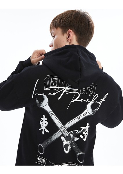 Yeni Sezon Uzun Kollu Baskılı Erkek Kalın Hoodie fırsatları