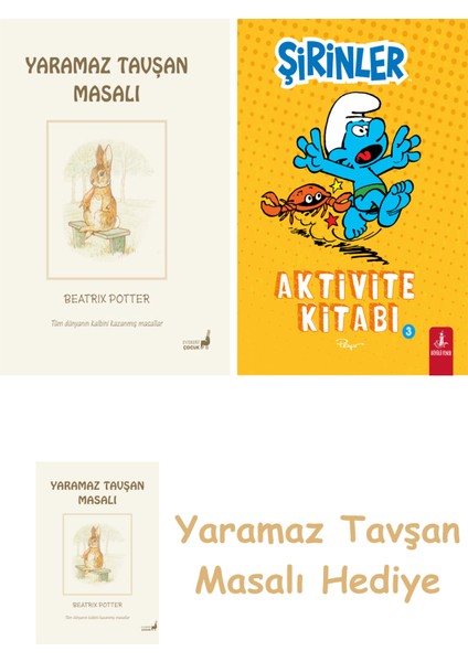 Beatrix Potter 9 - Yaramaz Tavşan Masalı + Şirinler - Aktivite Kitabı 3 + Yaramaz Tavşan Masalı
