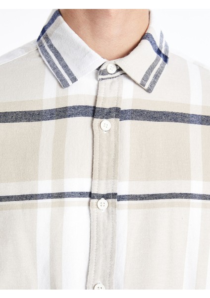 Yeni Sezon Regular Fit Uzun Kollu Ekose Gabardin Erkek Gömlek modelleri